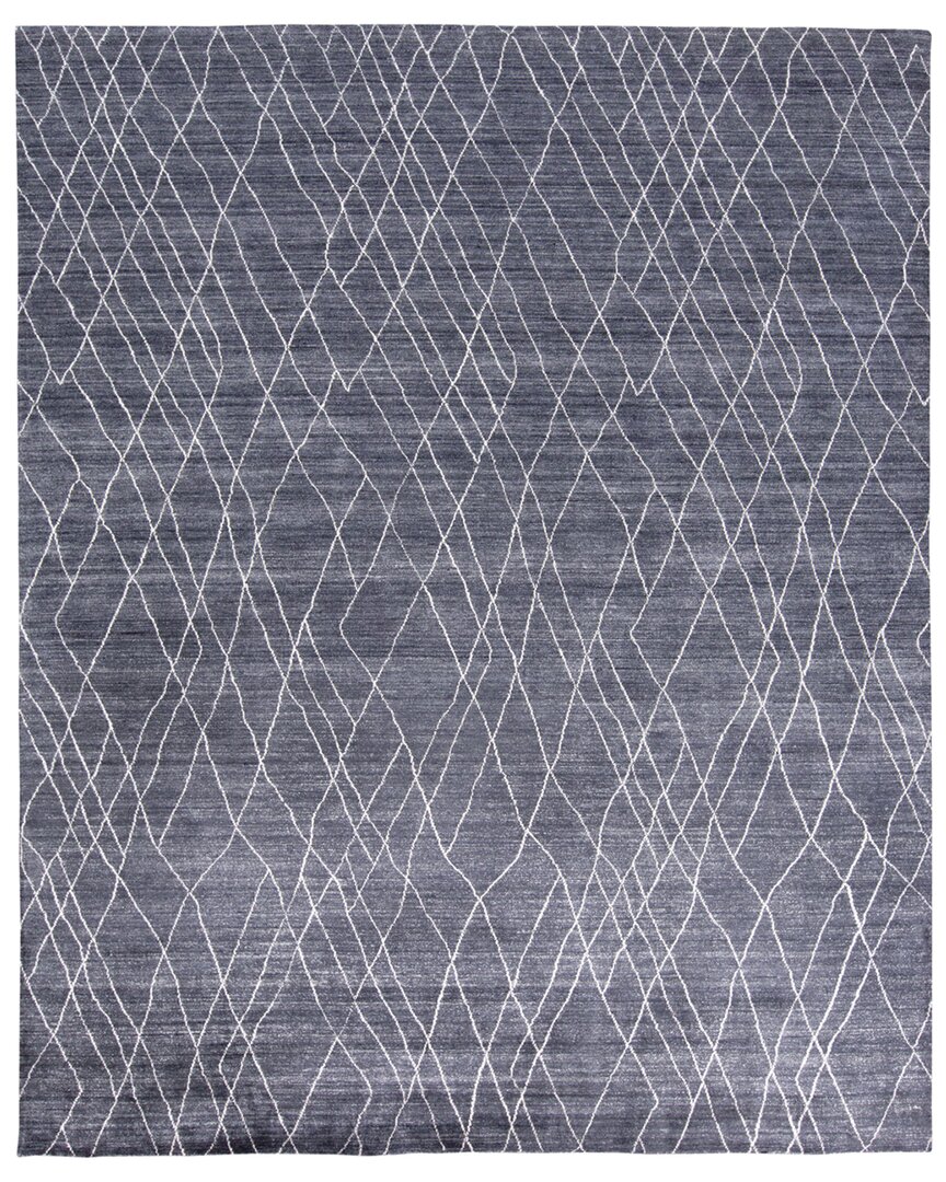 Verlaine Miska Modern Minimalist Line Work Rug In Blue