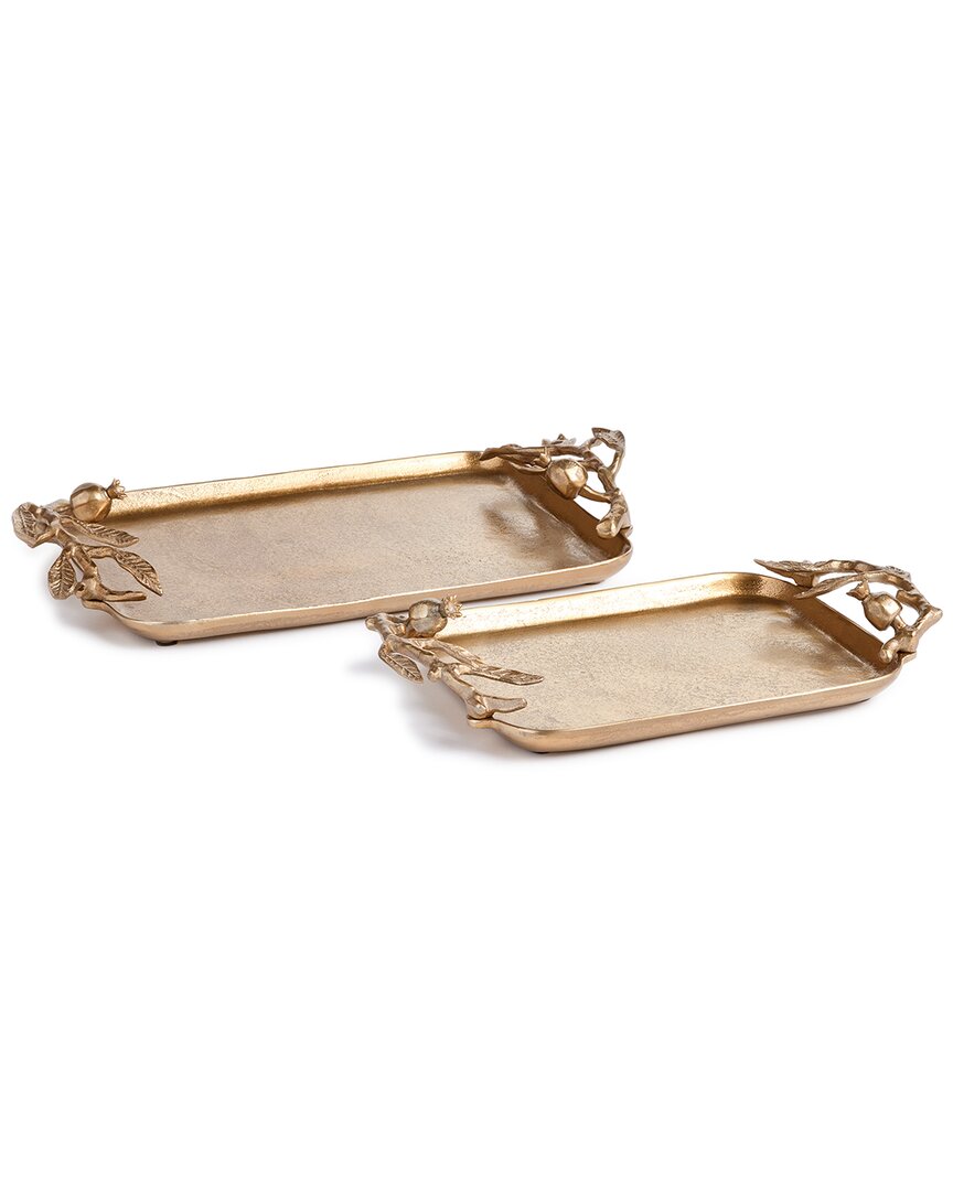 Napa Home & Garden Pomegranate Branch Decorative Tray In Gold