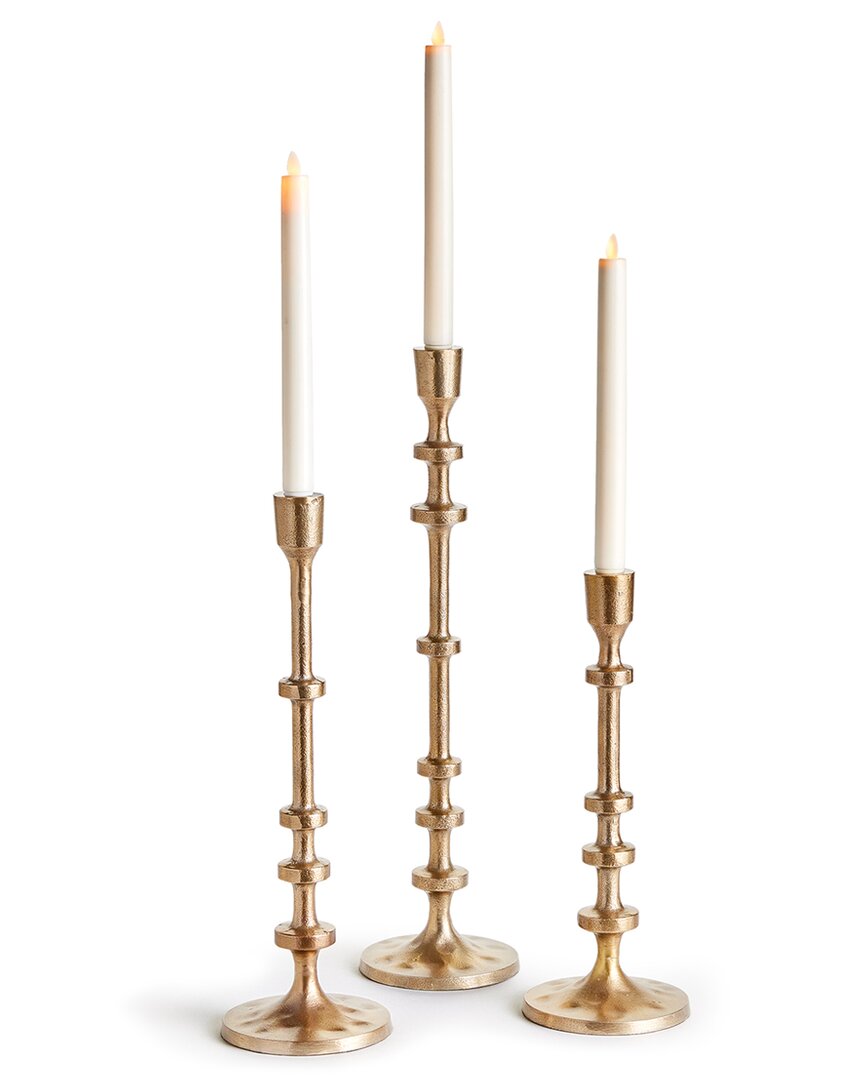 Napa Home & Garden Set Of 3 Abacus Taper Holders In Gold