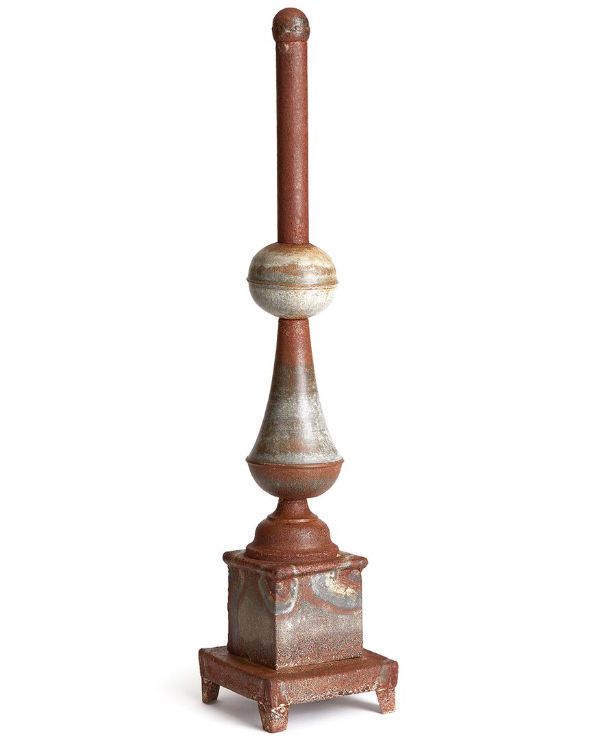Napa Home & Garden Weathered Metal Ornate Finial In Silver