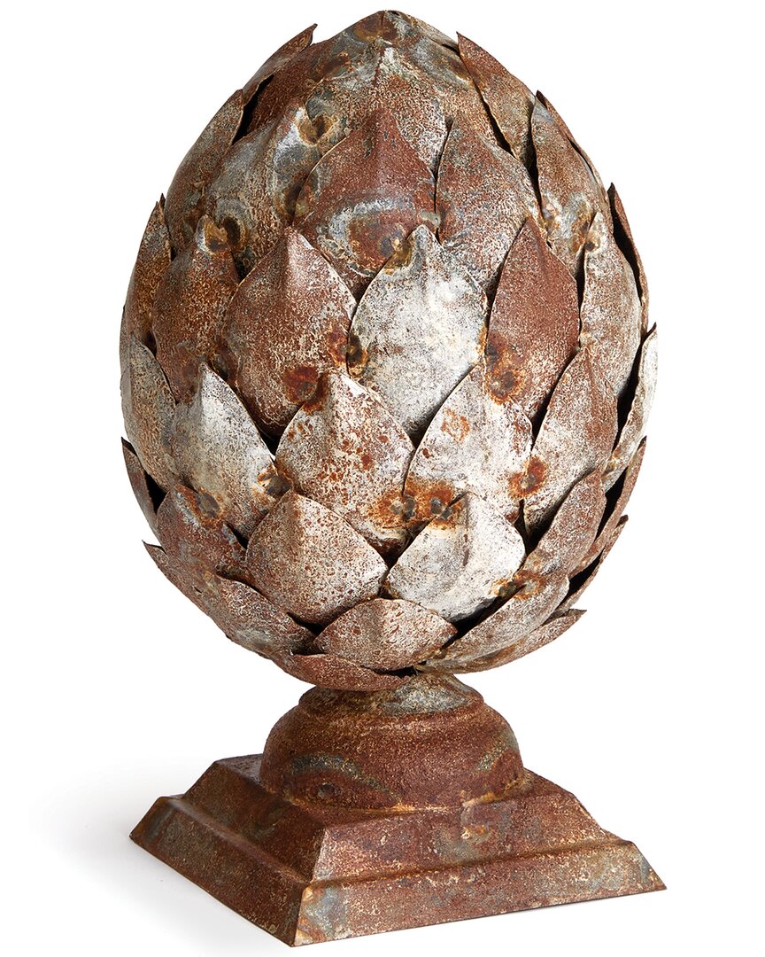 Napa Home & Garden Weathered Metal Artichoke Finial In Silver