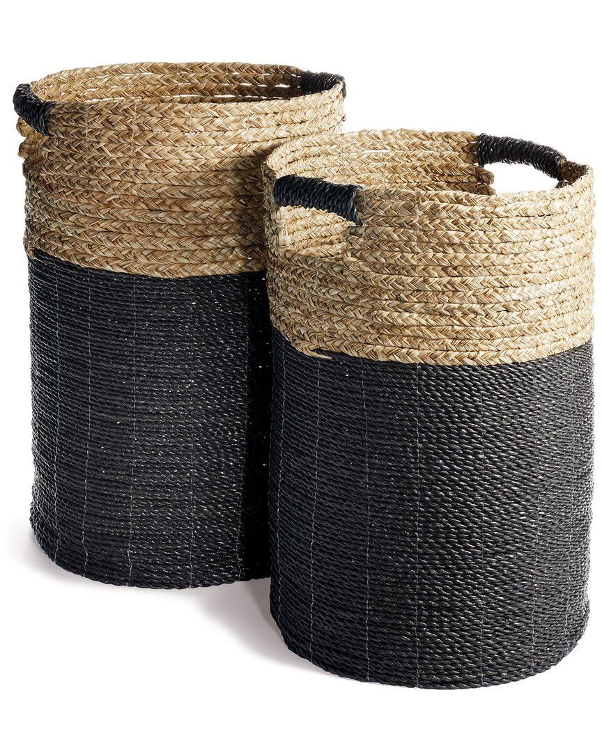 Napa Home & Garden Set Of 2 Madura Hamper Baskets In Black