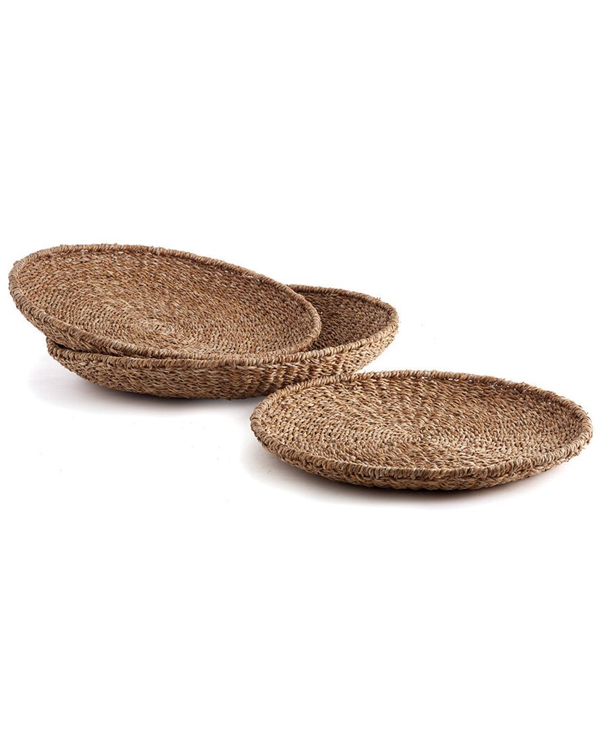 Napa Home & Garden Set Of 3 Seagrass Round Trays