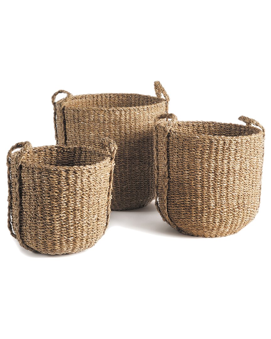 Napa Home & Garden Seagrass Round Drum Baskets Set