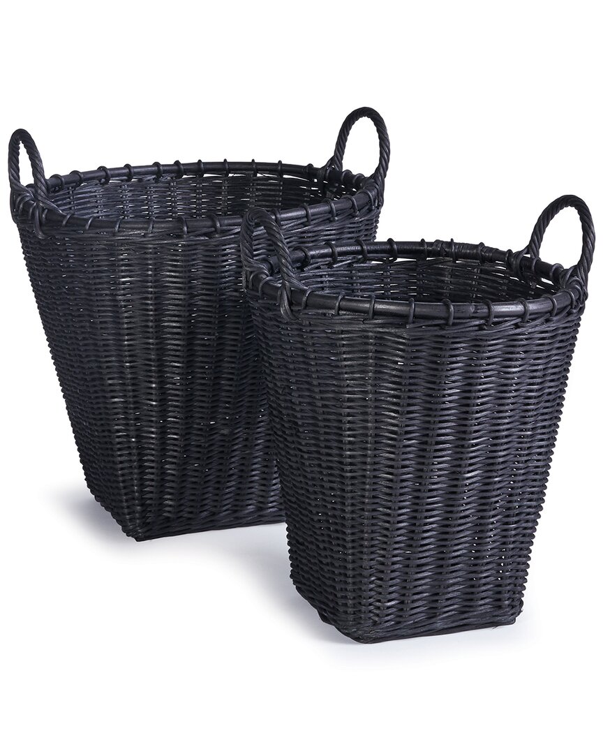 Napa Home & Garden Set Of 2 Alvero Baskets In Black