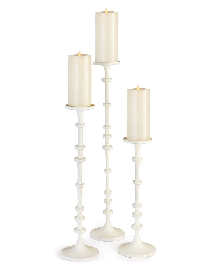 Napa Home & Garden Set Of 3 Abacus Candle Stands In White