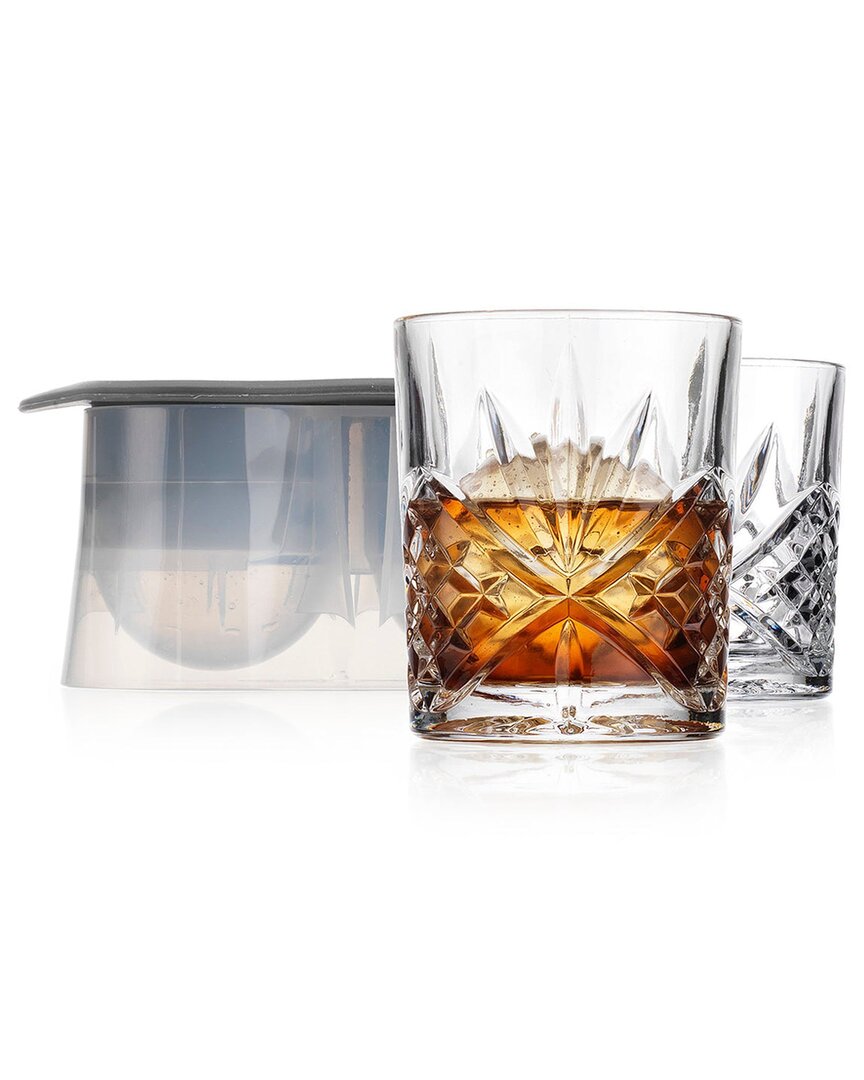 Godinger Dublin Crystal 3pc Double Old Fashioned Chiller Set