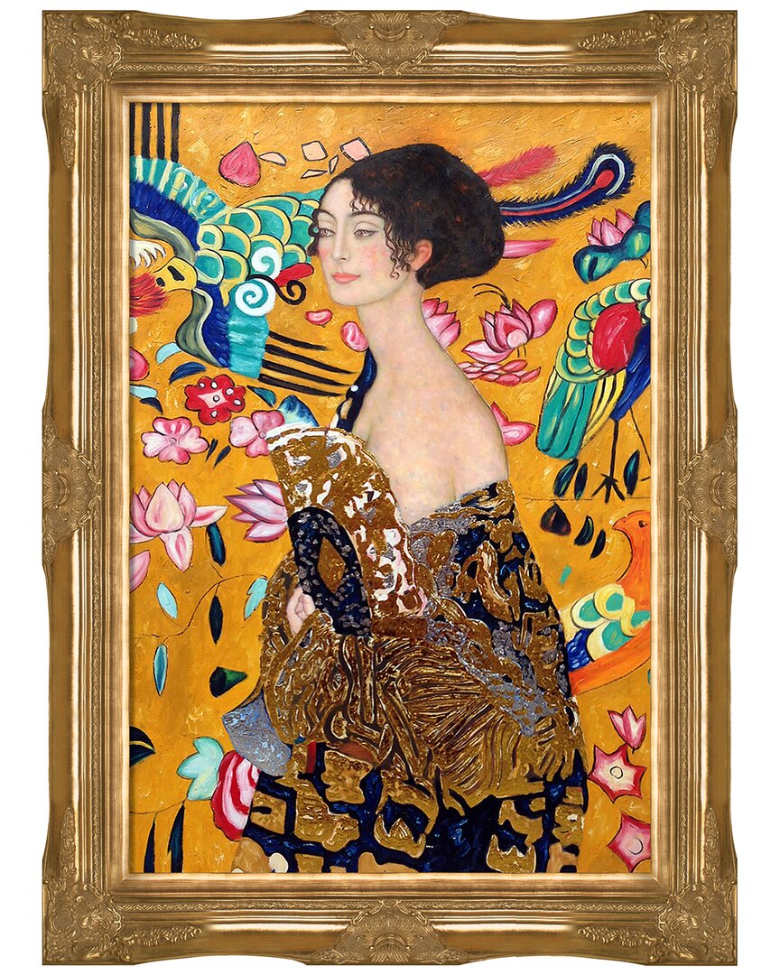 La Pastiche Signora Con Ventaglio (luxury Line) By Gustav Klimt Wall Art