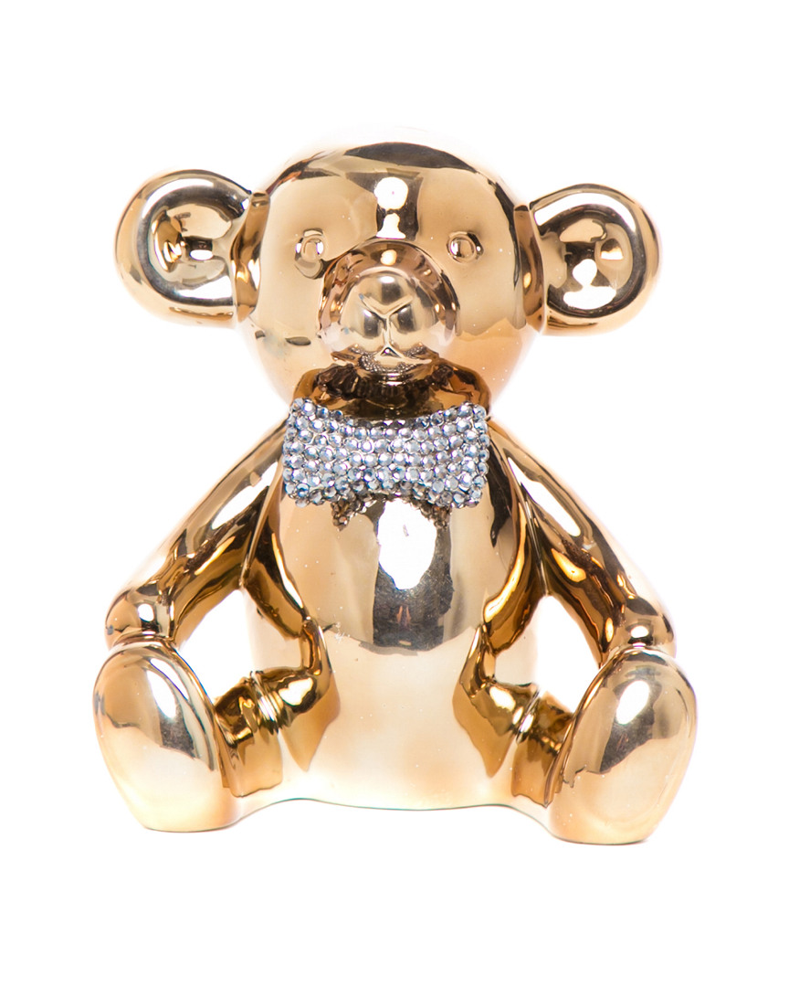 Interior Illusions Plus Bear With Rhinestone Bow Tie Bank