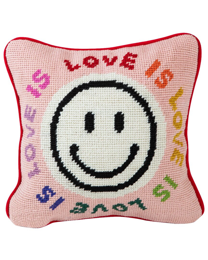 Furbish Love Is Love Needlepoint Decorative Throw Pillow In Multicolor