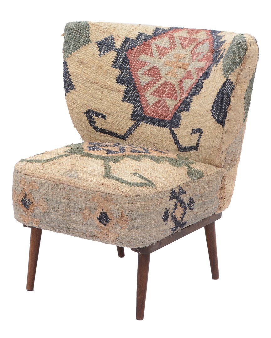 Lr Home Sierra Dhurrie Hand-crafted Accent Chair