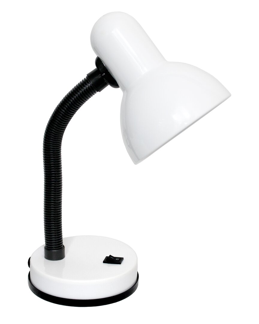 Lalia Home Essentix 14.25in Traditional Fundamental Metal Desk Task Lamp In White