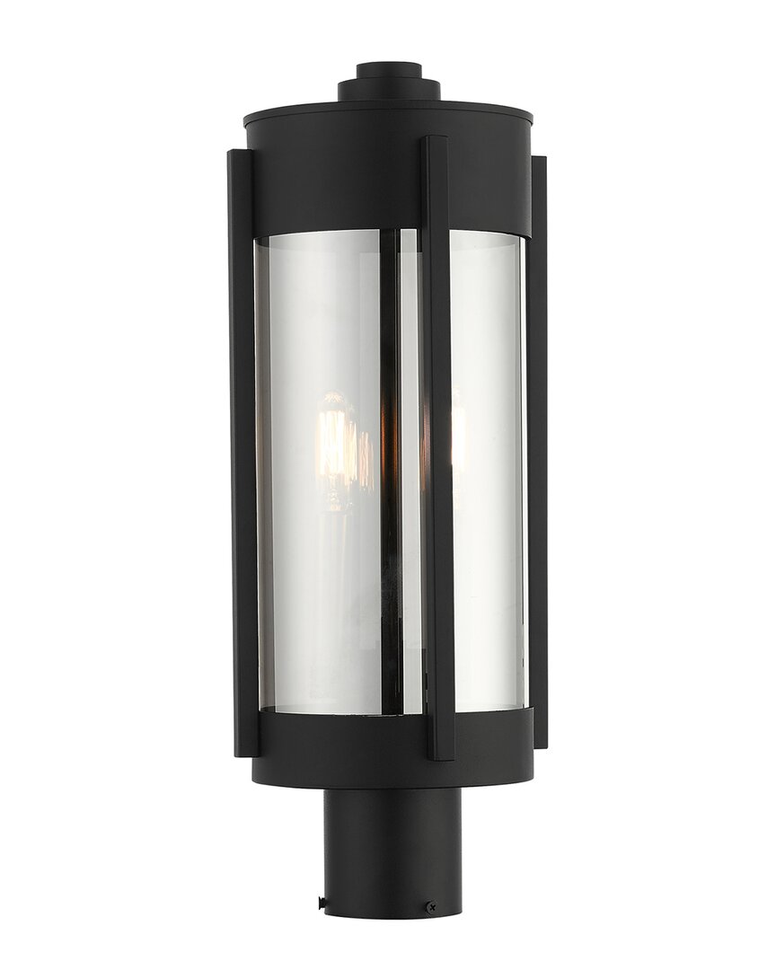Livex Lighting 2-light Black With Brushed Nickel Candles Outdoor Post Top Lantern