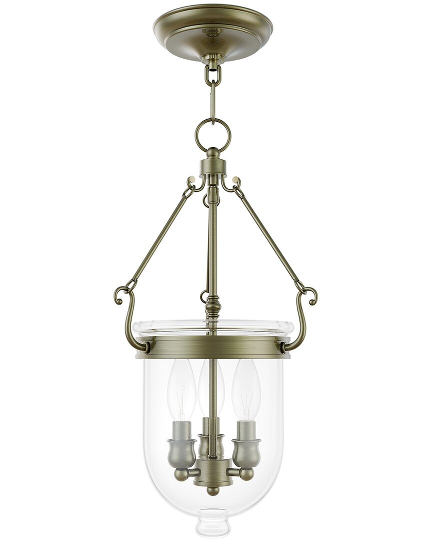 Livex Lighting Jefferson 3-light Antique Brass Chain Lantern