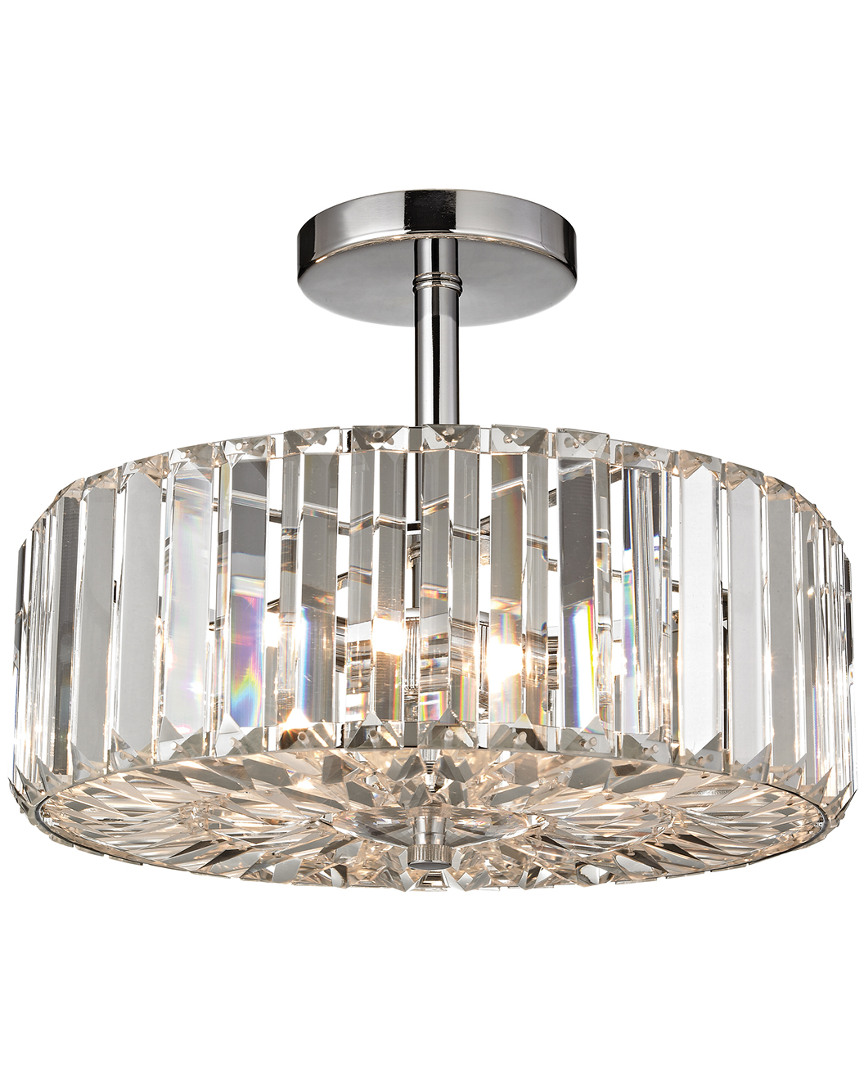 Artistic Home & Lighting Clearview 3-light Semi Flush Chandelier In Metallic