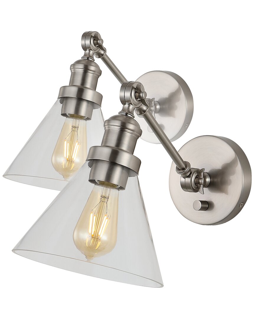Jonathan Y Cowie Adjustable Led Wall Sconce Set Of 2 In Nickel