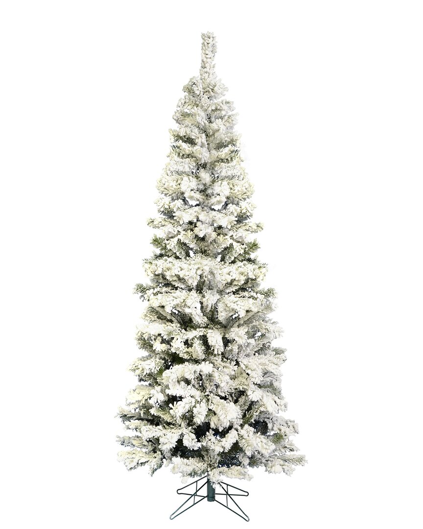 Vickerman 6.5ft Flocked Pacific Pencil Artificial Christmas Tree