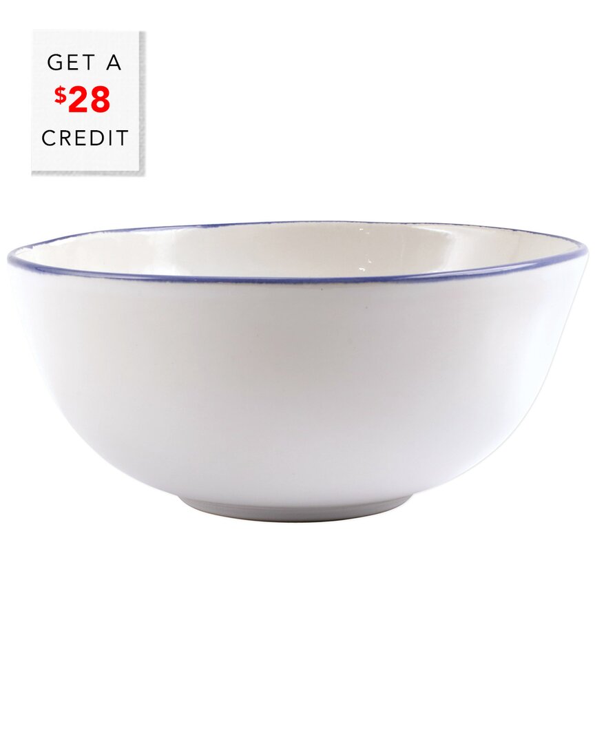 Vietri Aurora Edge Medium Bowl With $21 Credit In Blue
