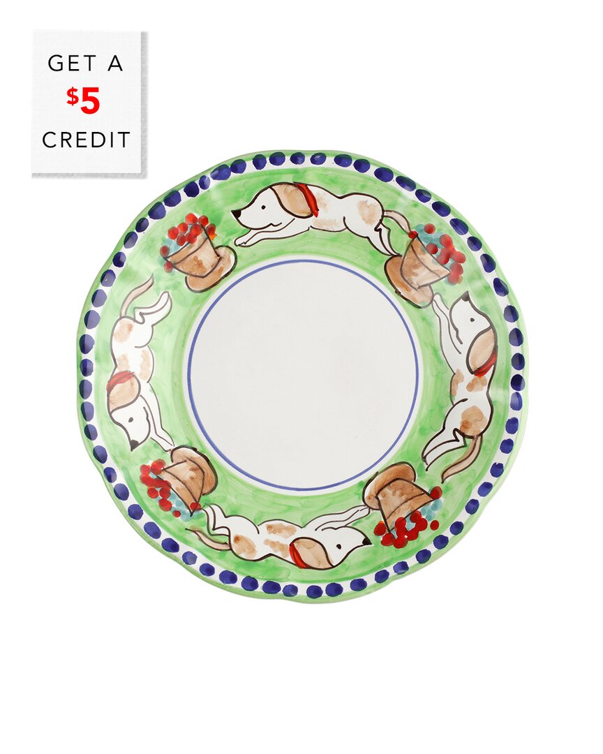 Vietri Campagna Cane Salad Plate In Green