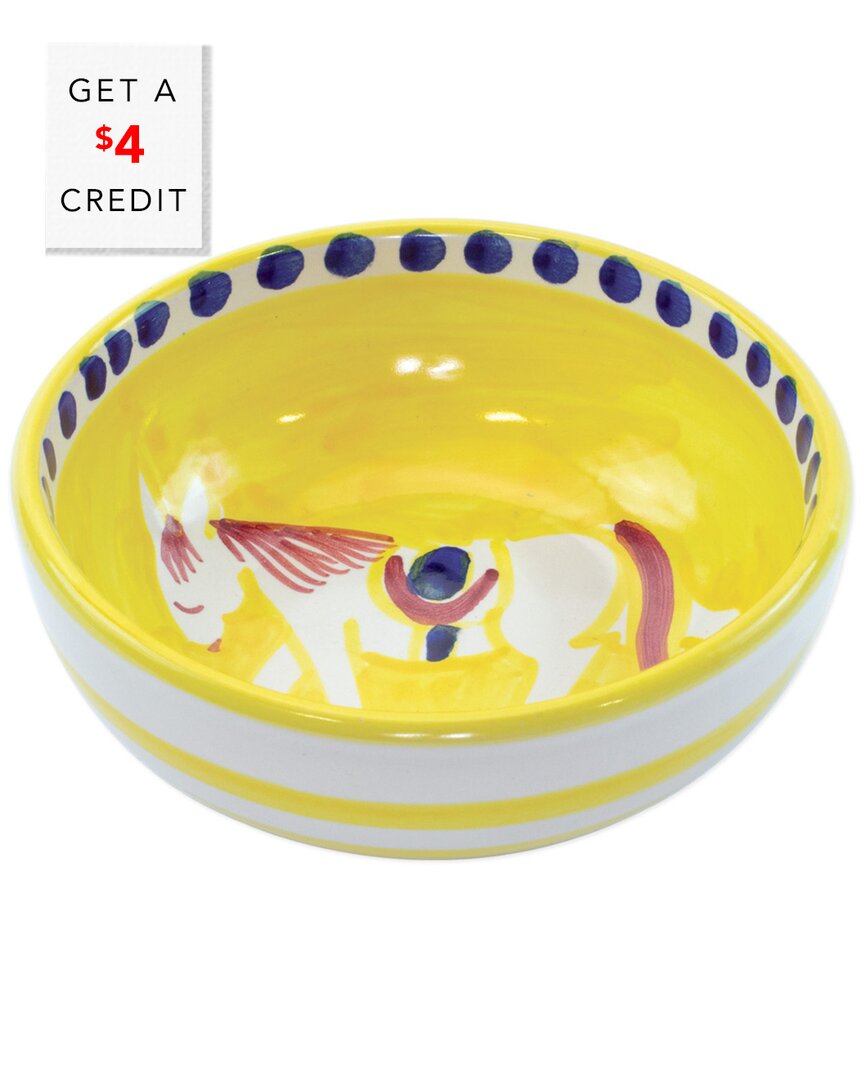 Vietri Campagna Cavallo Olive Oil Bowl With $4 Credit In Yellow