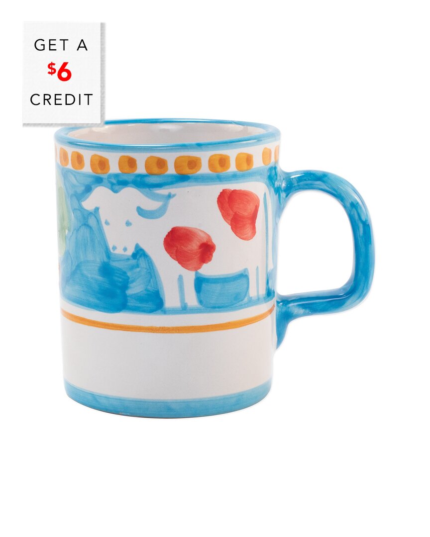 Shop Vietri Campagna Mucca Mug With $6 Credit In Blue