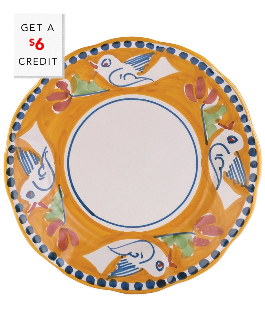 Vietri Campagna Uccello Salad Plate With $6 Credit In Orange