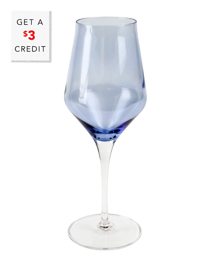 Vietri Contessa Blue Water Glass With $3 Credit