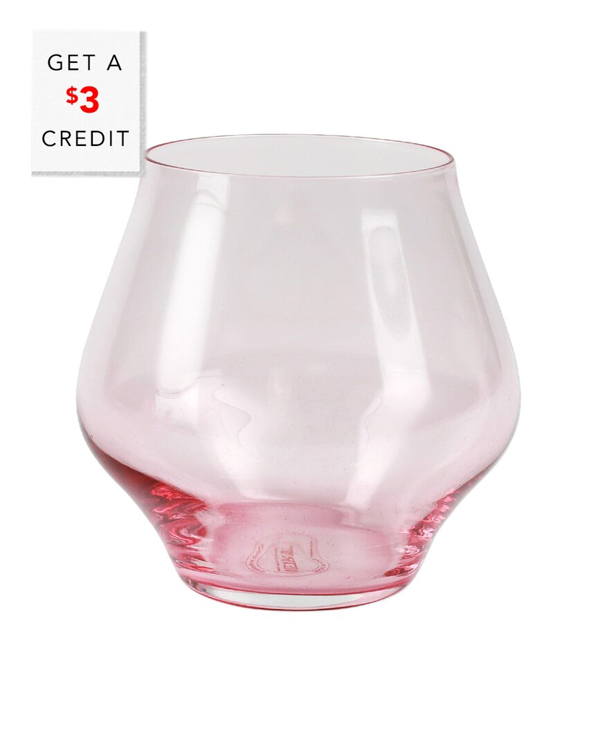 Vietri Contessa Stemless Wine Glass In Pink