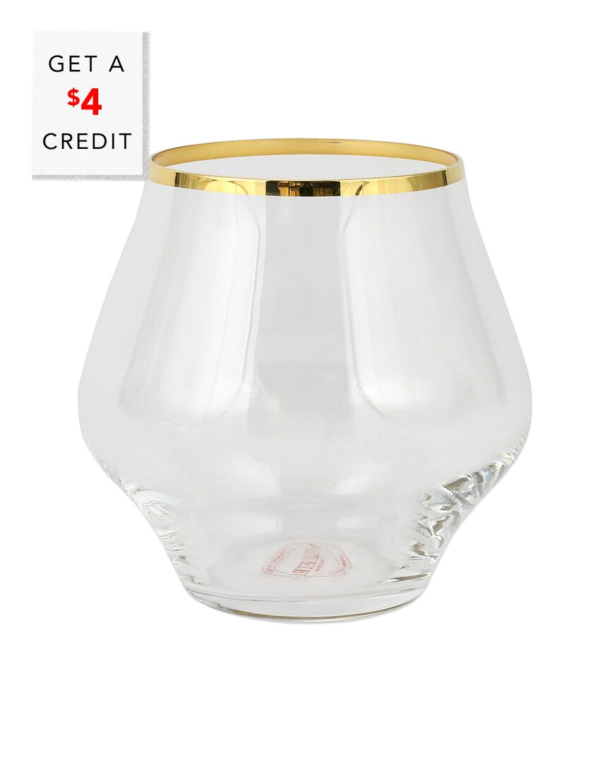 Vietri Contessa Stemless Wine Glass In Gold