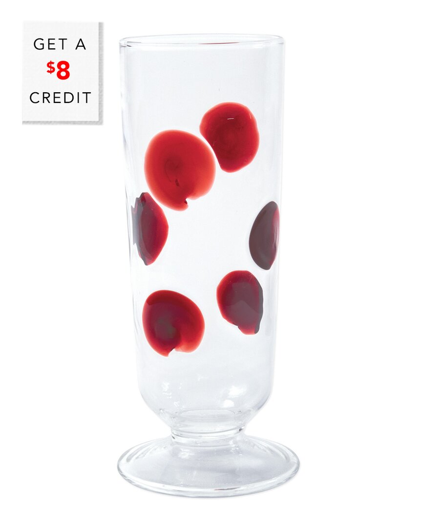 Shop Vietri Drop Red Champagne Glass With $8 Credit