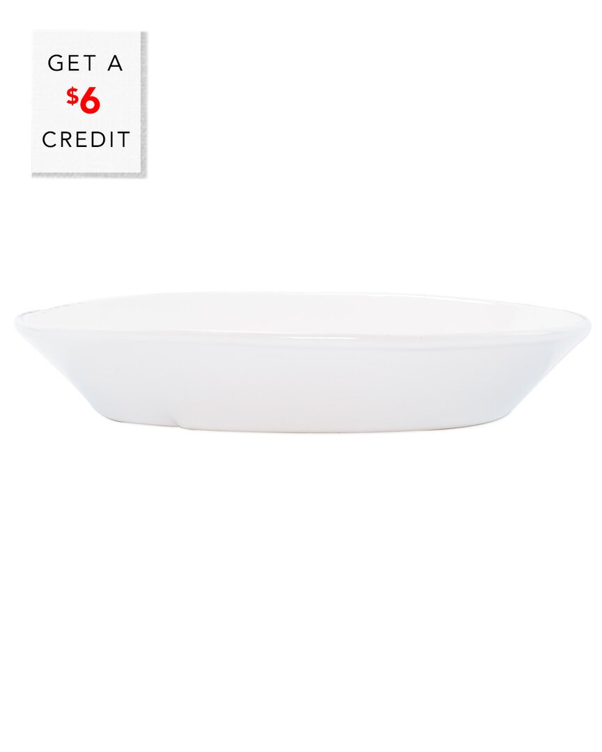 Vietri Lastra White Small Oval Baker With $5 Credit In White