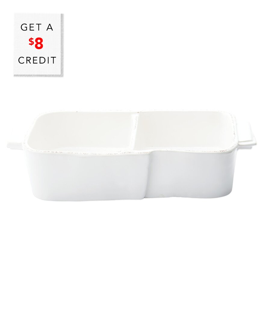 Vietri Lastra White Two-part Server With $8 Credit