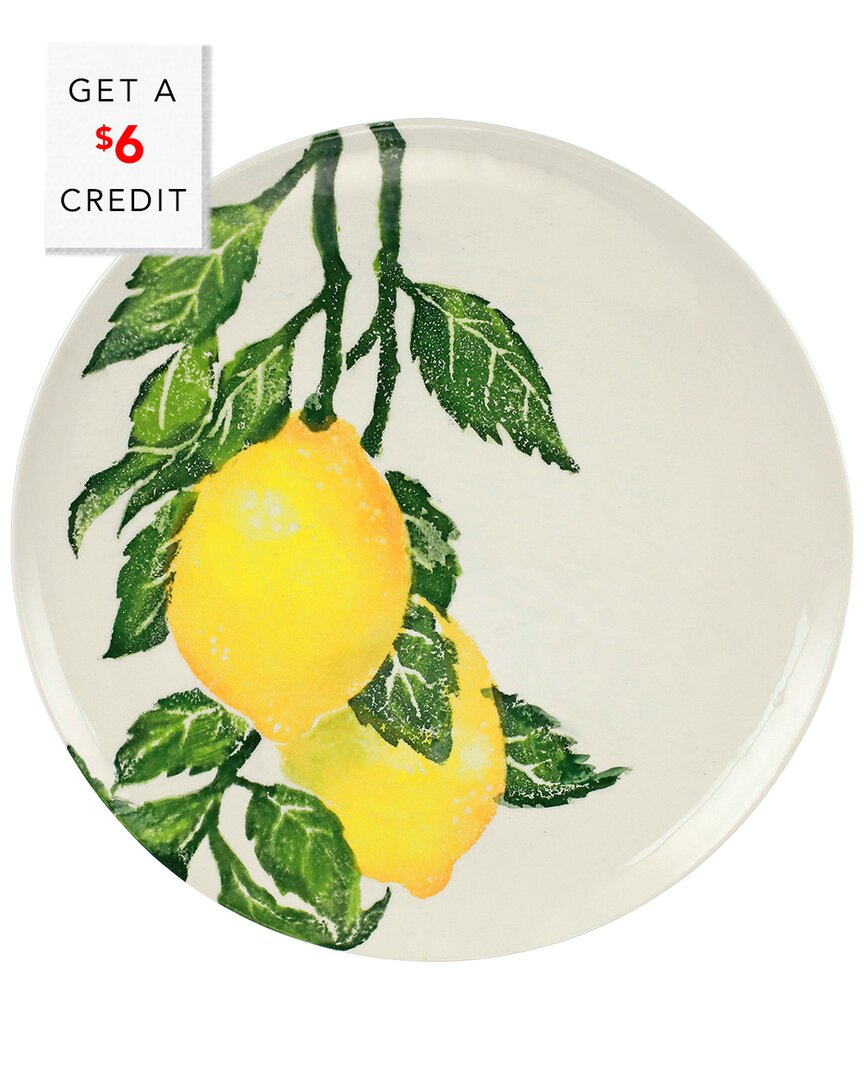 Vietri Limoni Dinner Plate With $6 Credit In Yellow