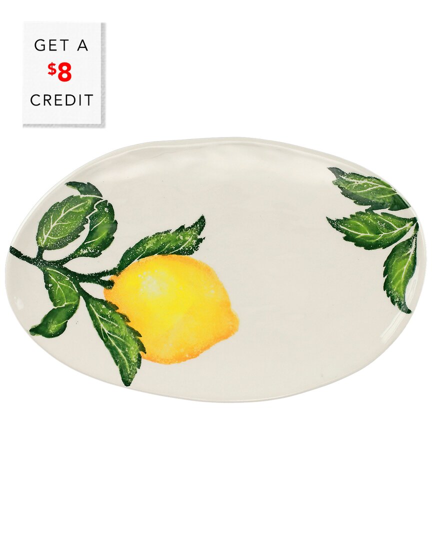 Vietri Limoni Small Oval Platter With $8 Credit In Yellow