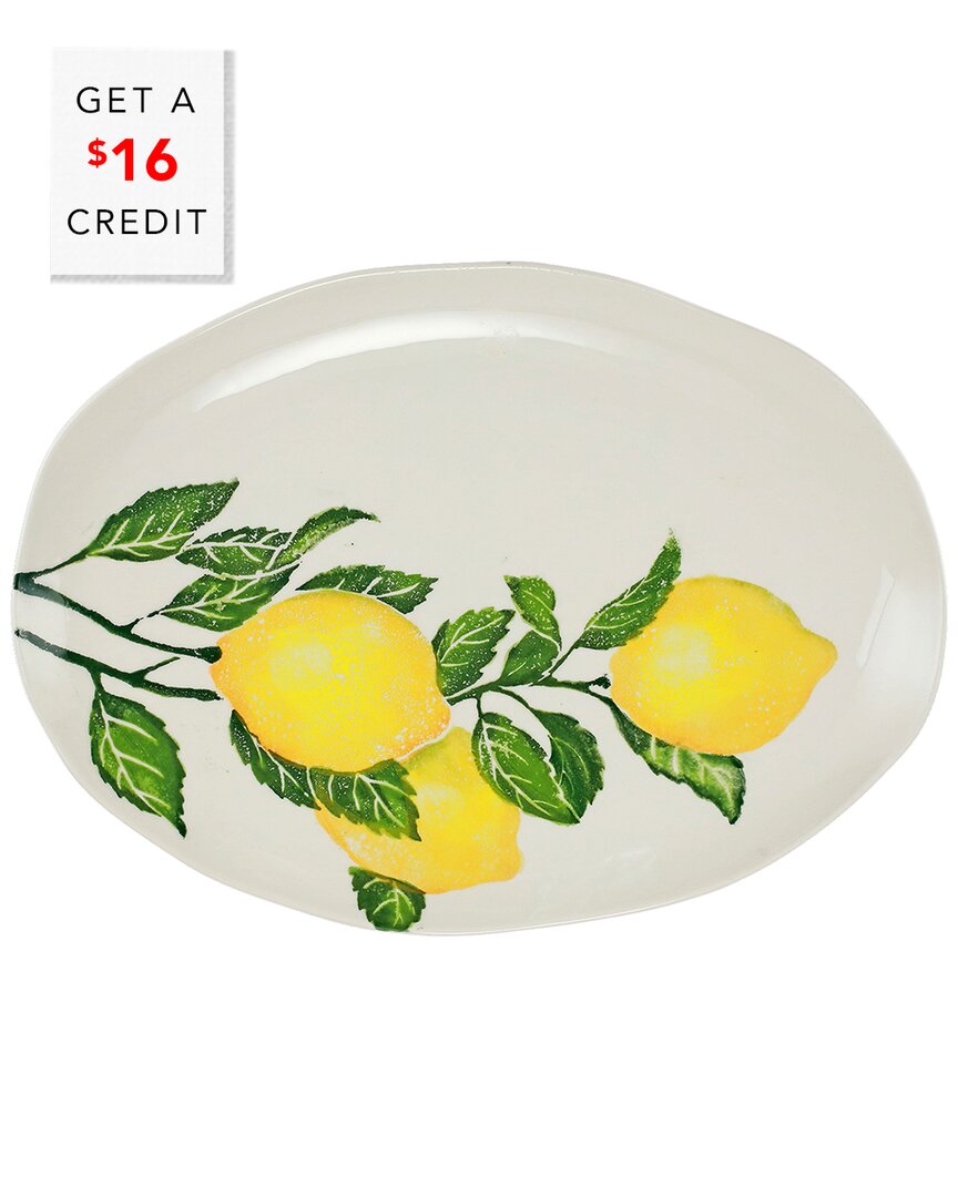 Vietri Limoni Medium Oval Platter With $16 Credit In Yellow