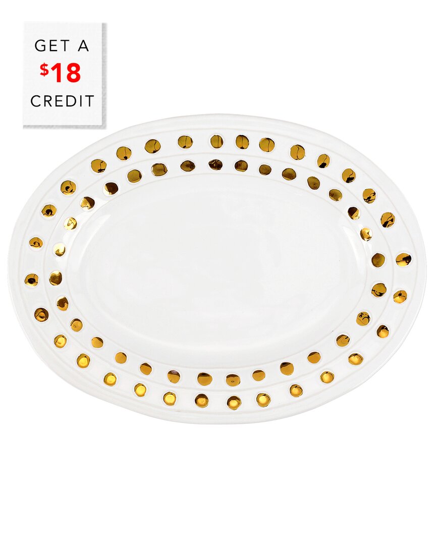Vietri Medici Gold Medium Oval Platter With $18 Credit