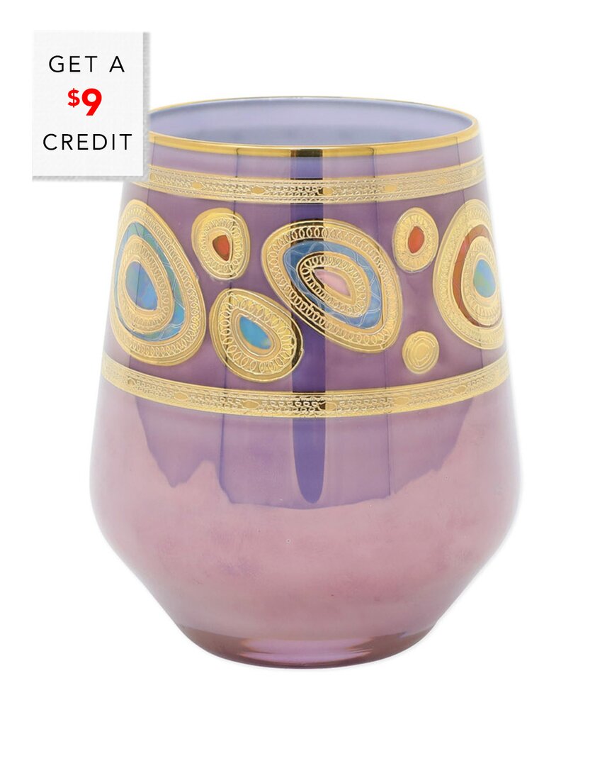 Shop Vietri Regalia Purple Stemless Wine Glass With $9 Credit