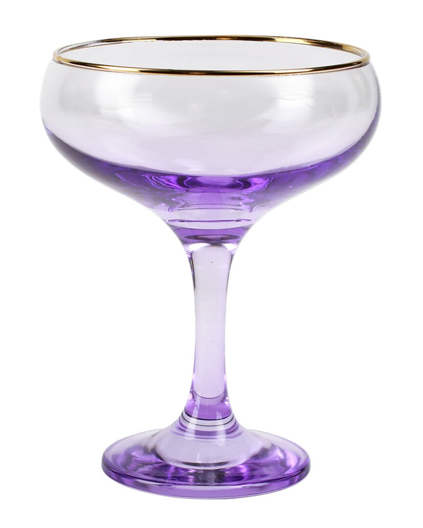 Vietri Rainbow Amethyst Coupe Champagne Glass