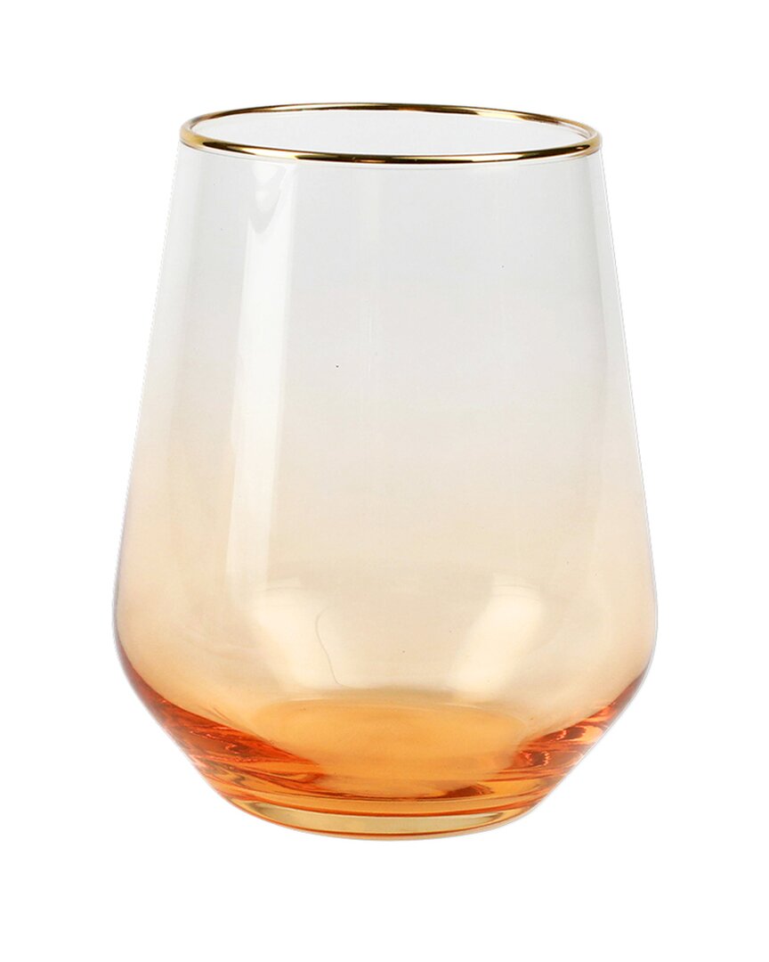 Vietri Rainbow Amber Stemless Wine Glass