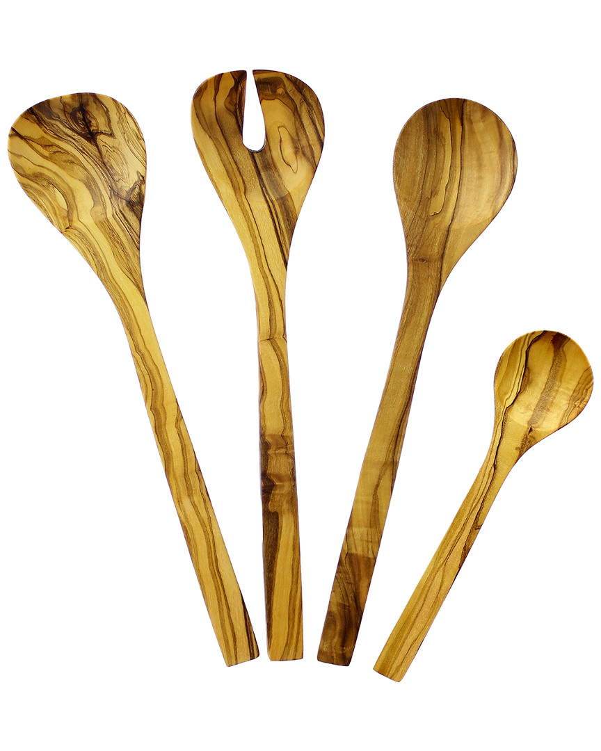 French Home Olive Wood 4pc Hostess Serving Set