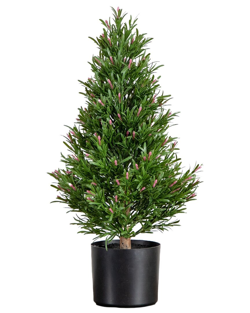 NEARLY NATURAL NEARLY NATURAL 2FT INDOOR/OUTDOOR UV-RESISTANT ARTIFICIAL ROSEMARY CONE TOPIARY TREE 