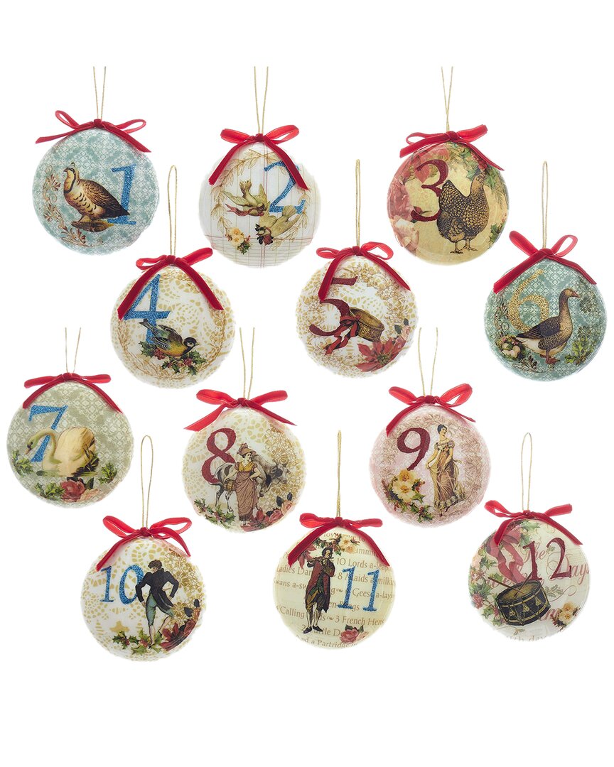 Kurt Adler Set Of 12 Days Of Christmas Ornaments