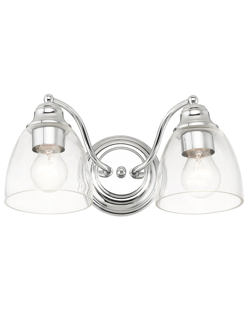 Livex Lighting 2 Light Polished Chrome Vanity Sconce In Silver