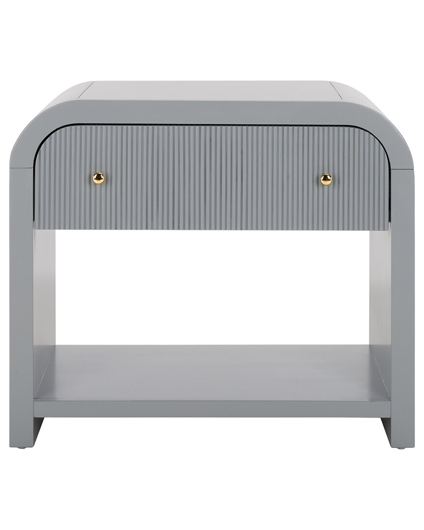 Safavieh Couture Liabella 1-drawer Curved Nightstand In Grey