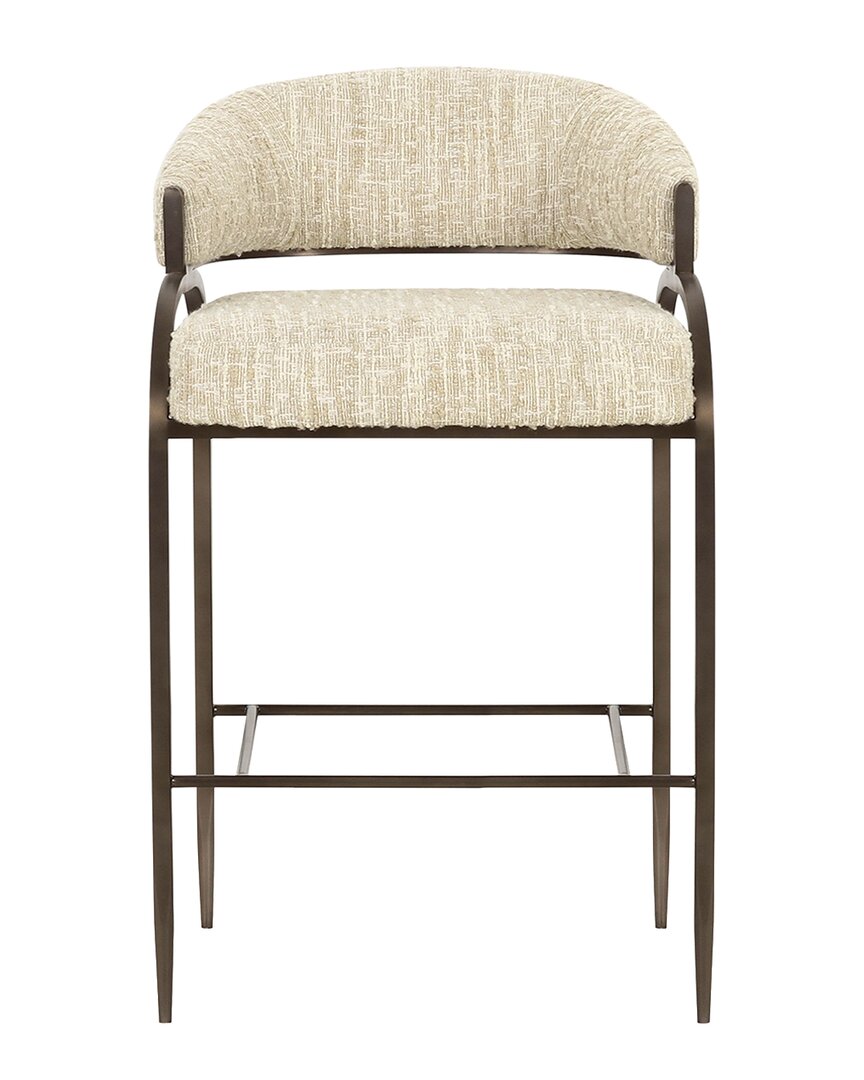 Tov Furniture Tatum Cream Textured Performance Boucle Counter St