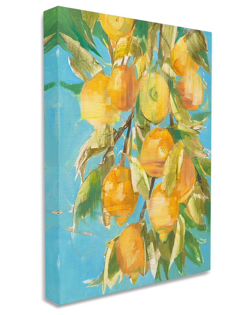 Stupell Industries Ripe Lemon Tree Distortion Yellow Blue Green Stretched Canvas Wall Art By Third And Wall