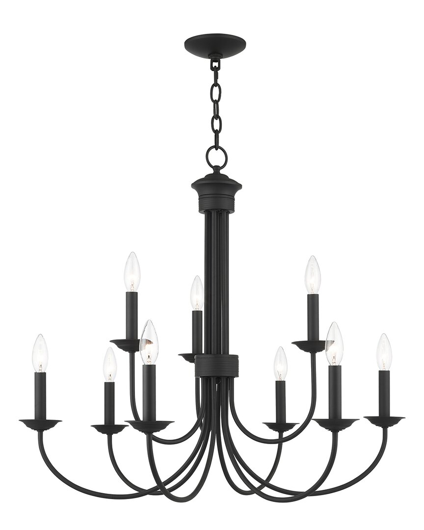 Livex Lighting 6 3-light Black Chandelier In Black