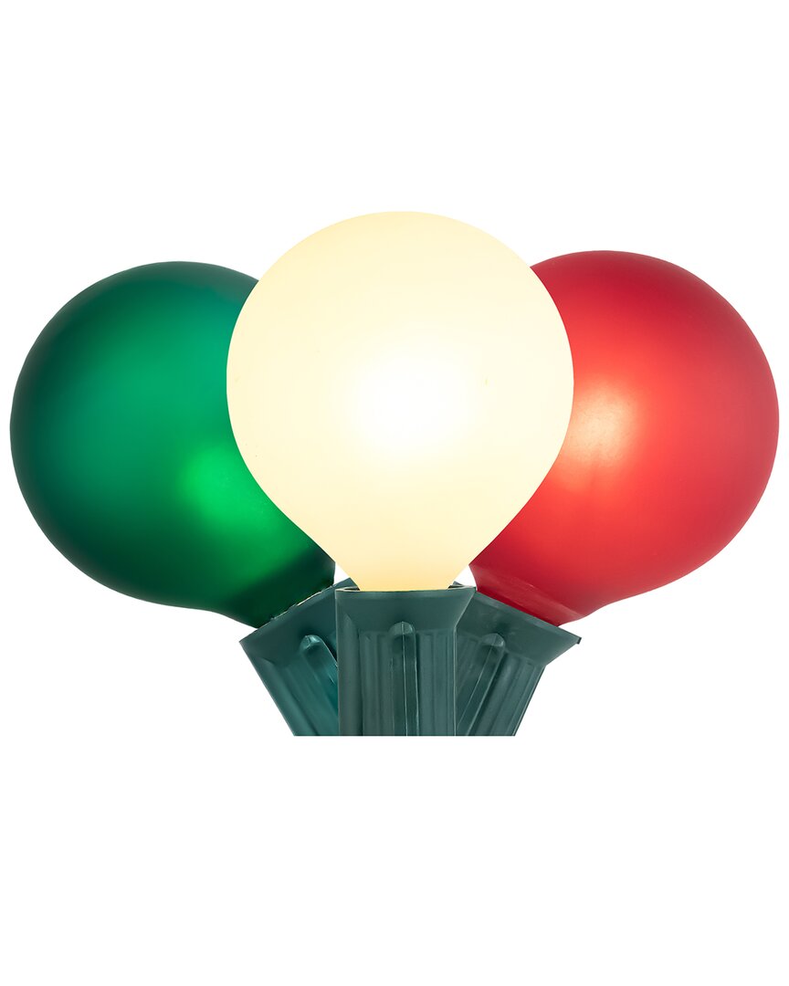 Northlight 10ct Frosted Red White & Green G50 Globe Lights In Green