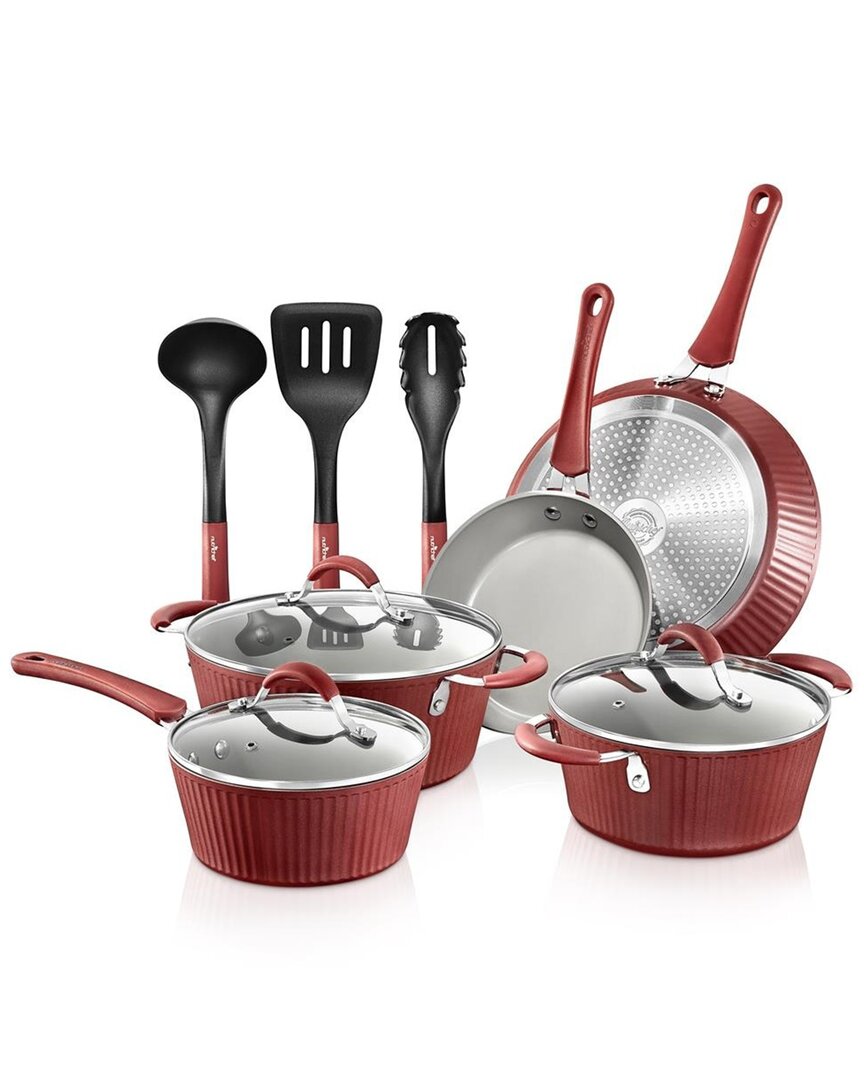 Nutrichef 11pc Diamond Nonstick Cookware Set