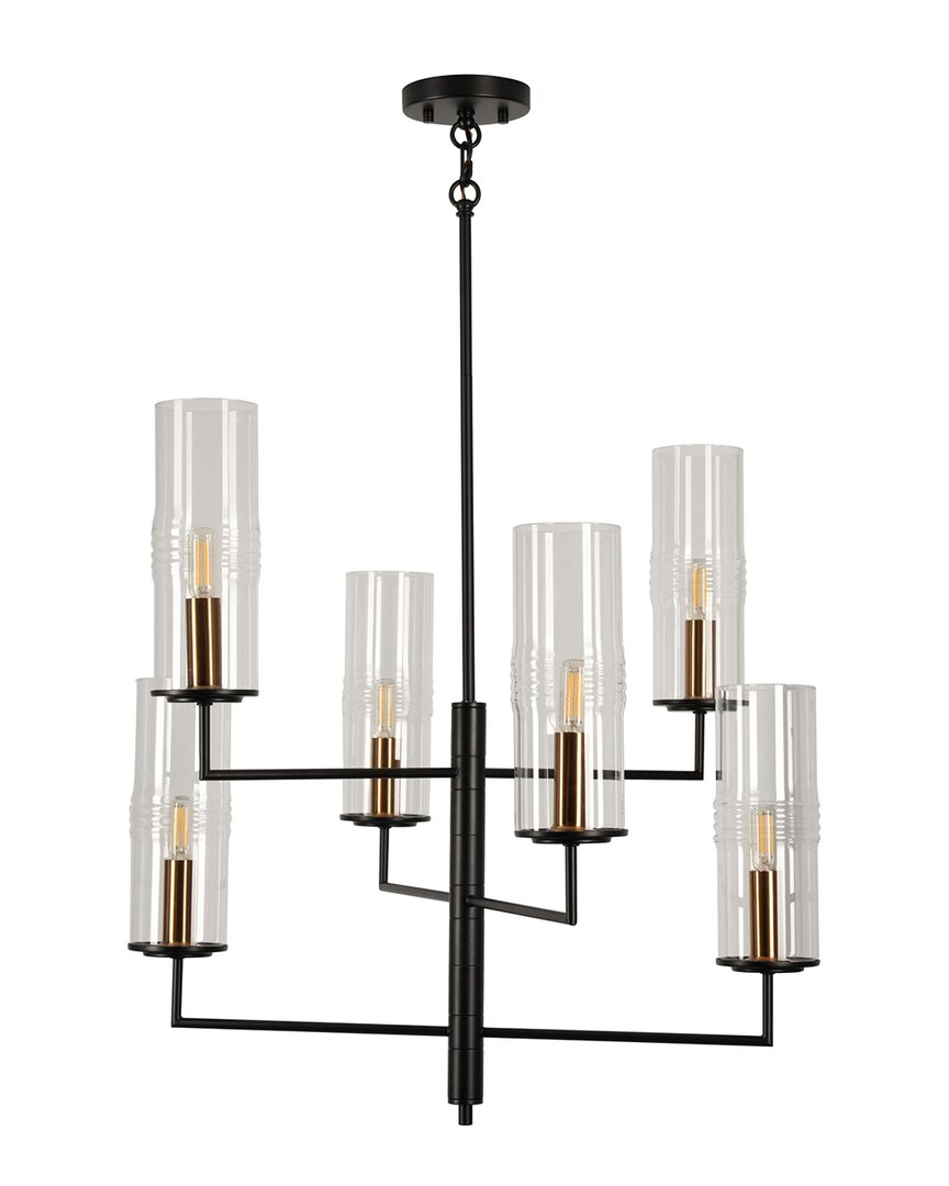 Kenroy Home Caulford 6-light Chandelier - Black & Gold In Black